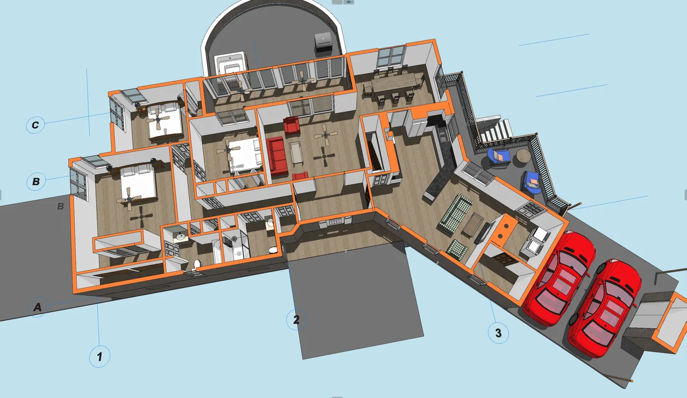 Hillside home - as-built 3D model - Single-family home in Mars Hill, NC
