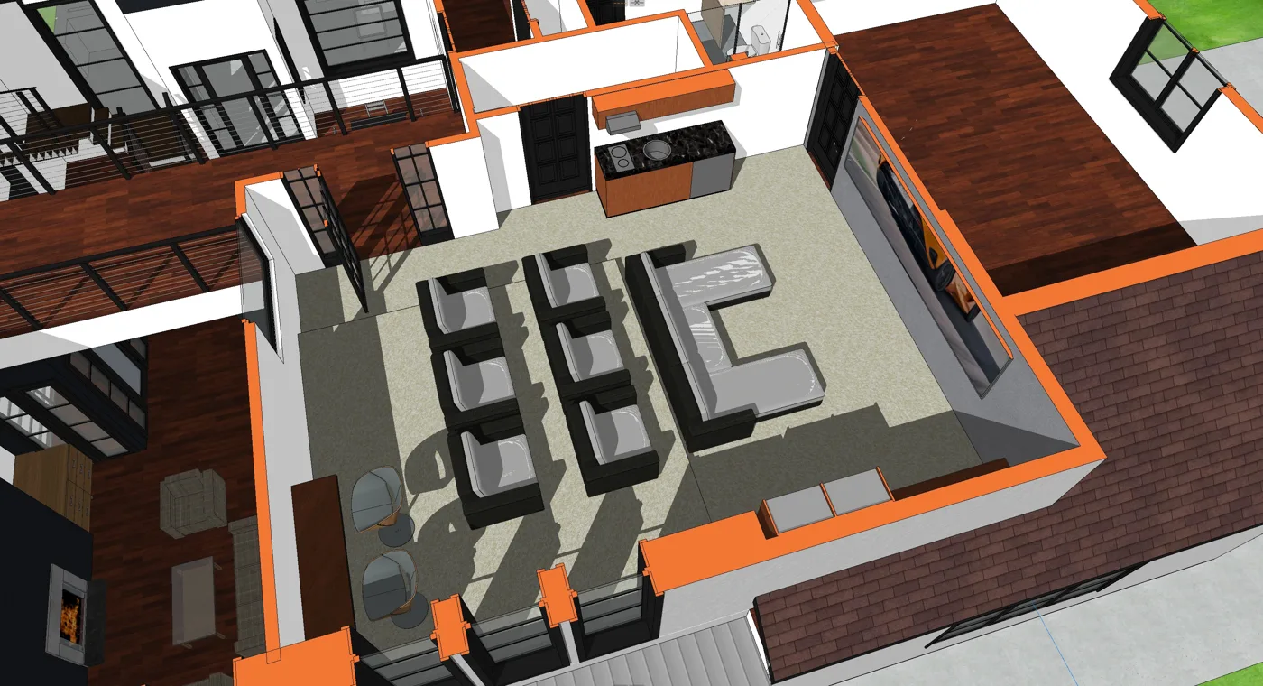 Home cinema - design visualization - Single-family home in Biltmore Forest, NC by MeasuredPlan