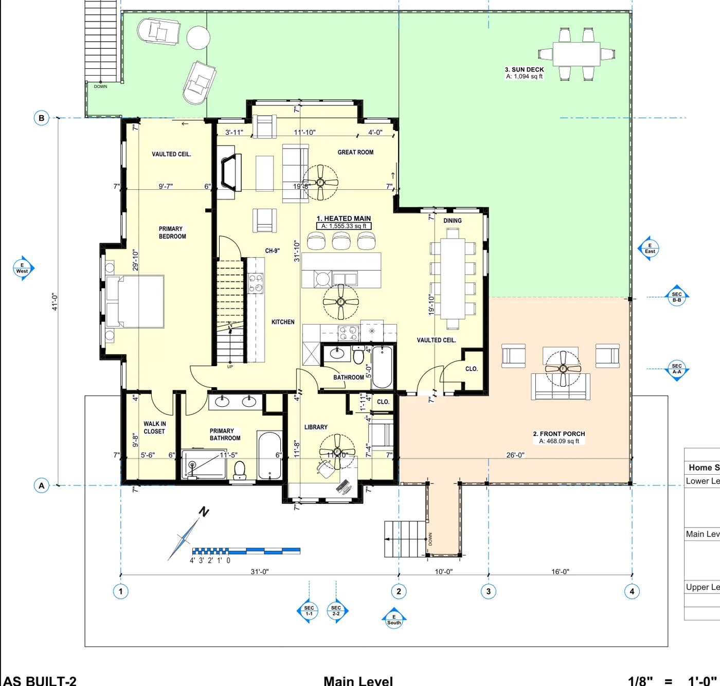 Lakeside home - as-built floor plan - Single-family home in Lake Toxaway, NC