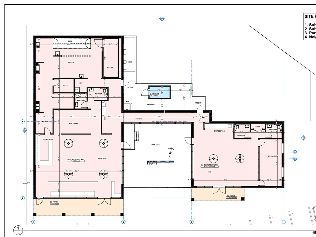 Lease exhibit showing demised suites and common areas